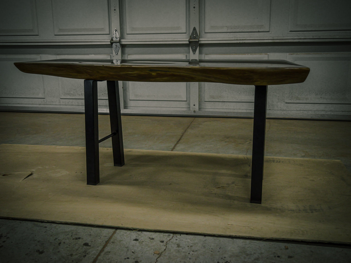 Black Walnut Coffee Table With Rock Slab Inlays